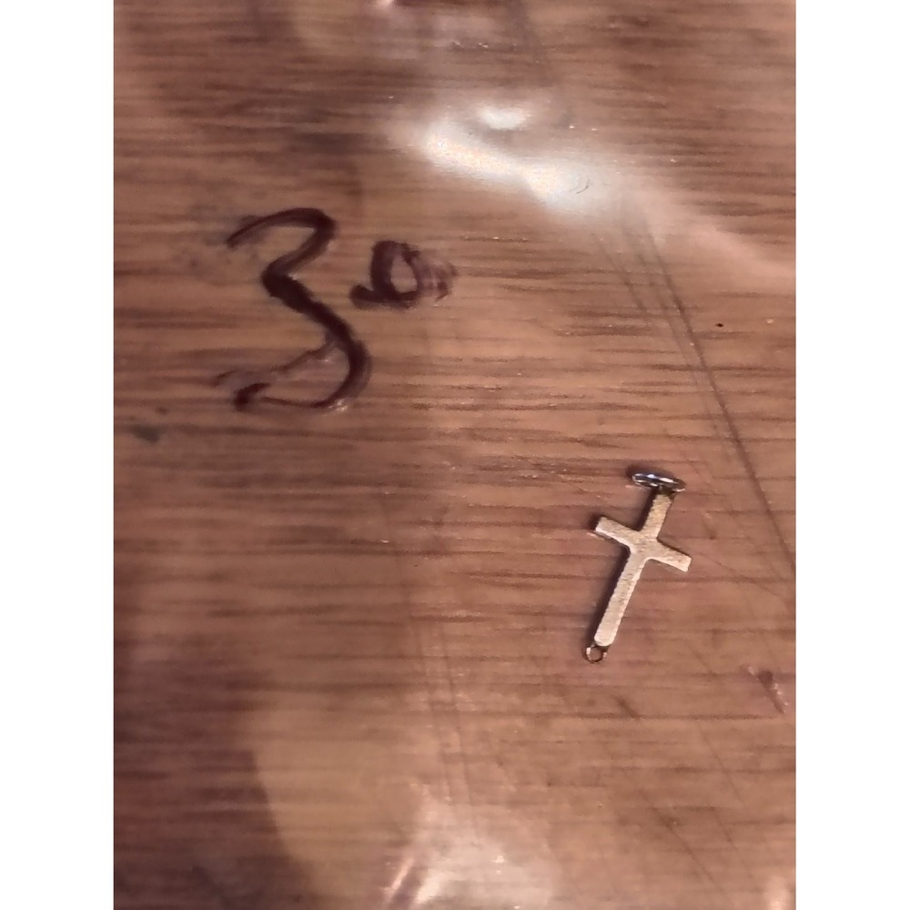 Small Silver 925 Latin Cross Charm Pendant Connector Loop Religious Jewelry